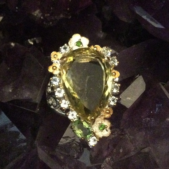 Sensational Genuine Lemon Quartz with Peridot, Topaz & Russian Chrome Diopside - Picture 6 of 12
